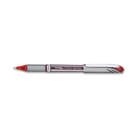 Pentel Pentel, ENERGEL NV STICK GEL PEN, 0.7 MM METAL TIP, RED INK/BARREL, DOZEN BL27B